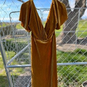 BHLDN Marigold Velvet Bridesmaid Dress